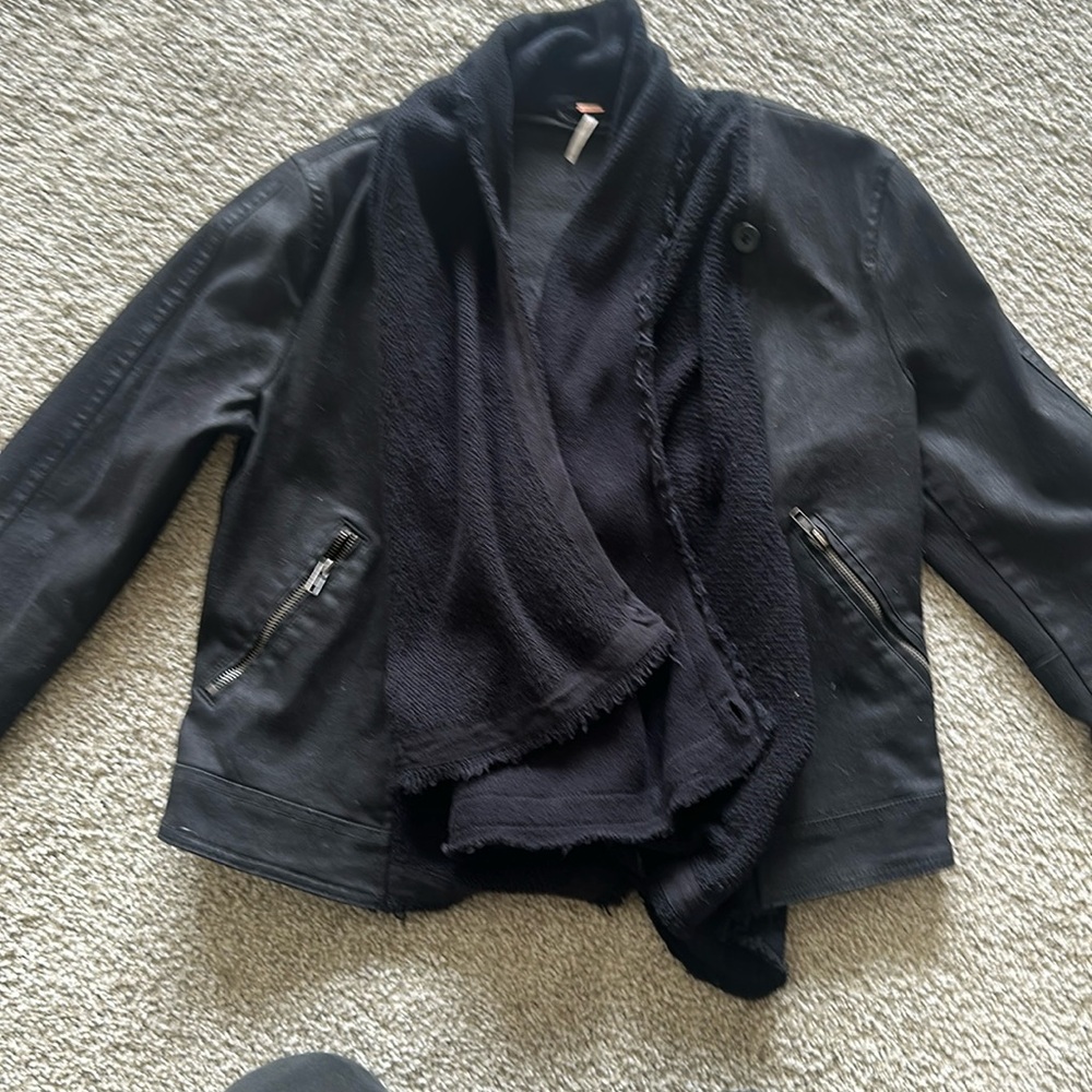 Free people, Jean jacket with cloth front size small